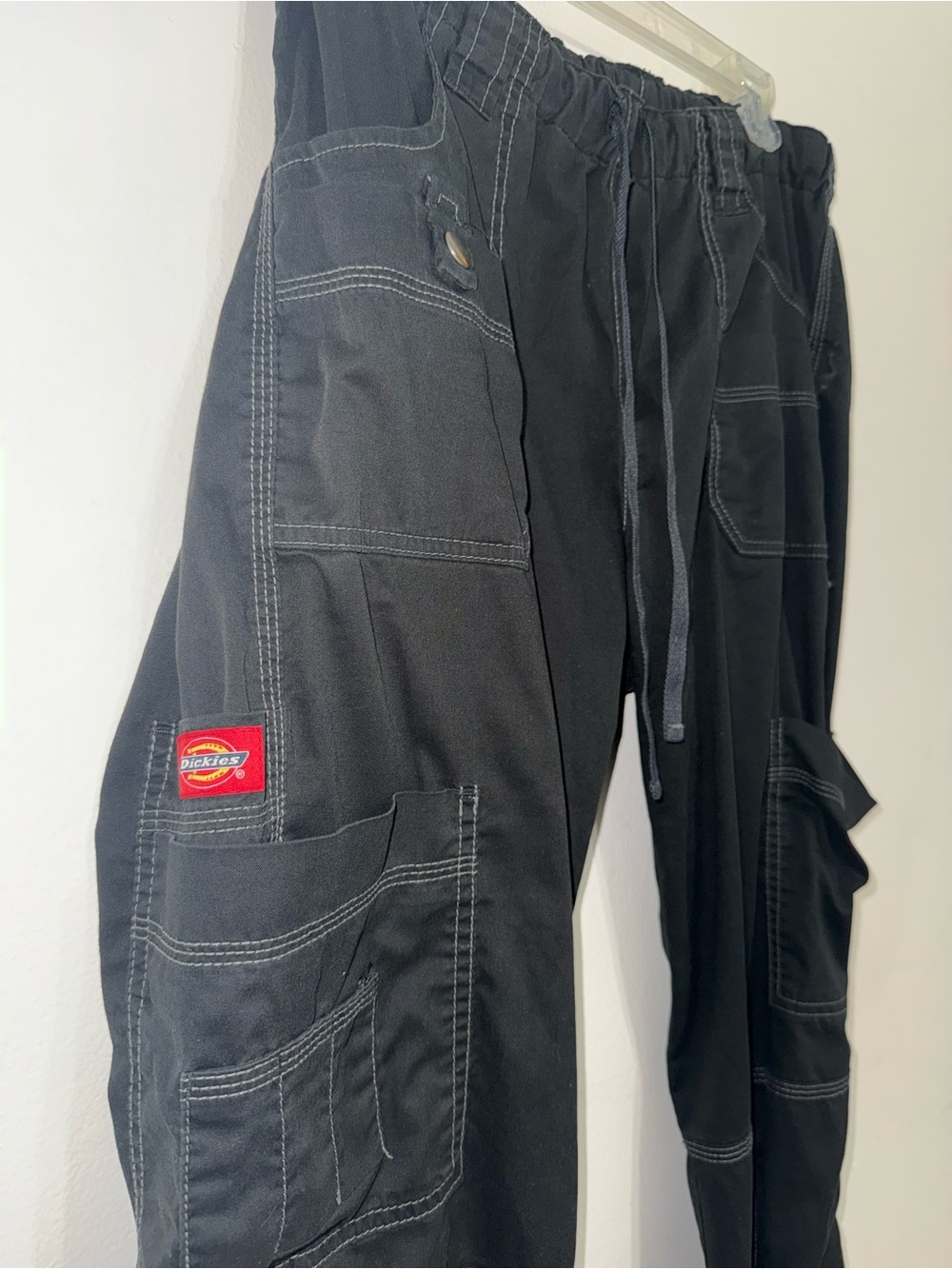 Dickies Black Men's | Women’s Cargo Pants w/ Utility Pockets & Drawstring Waist